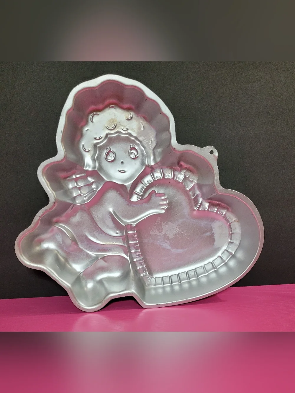 Vintage Wilton Cupid & Heart Aluminum Cake Pan No. 502-4262